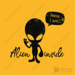Alien inside Tshirt Design for Men